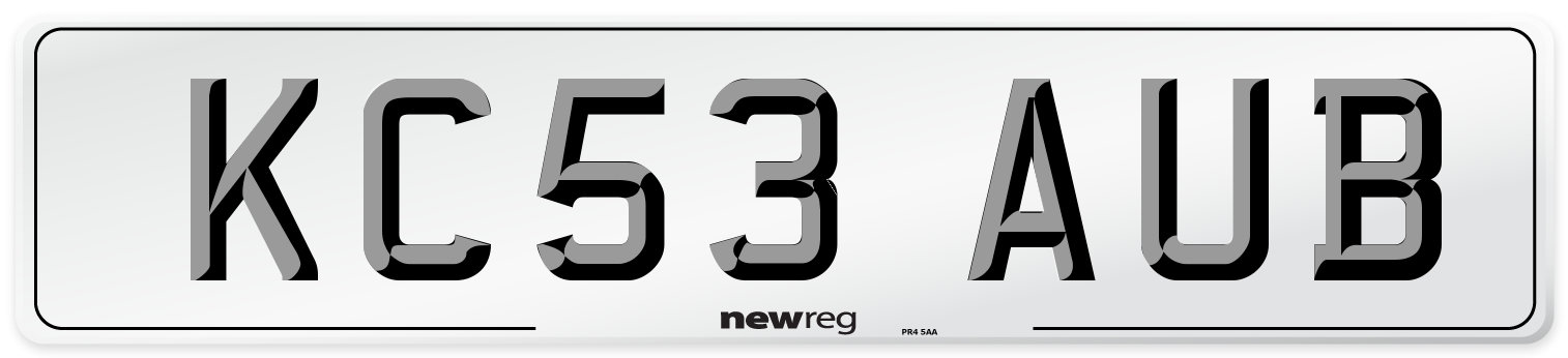 KC53 AUB Number Plate from New Reg
